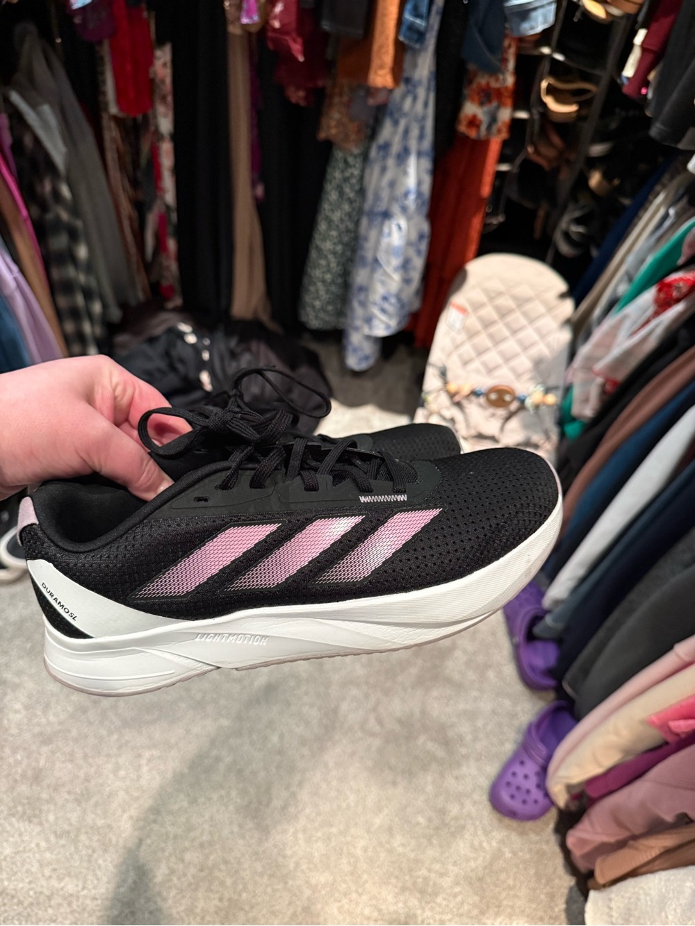 Adidas Women's Black & Pink Running Sneakers size 10  Adidas Duramo